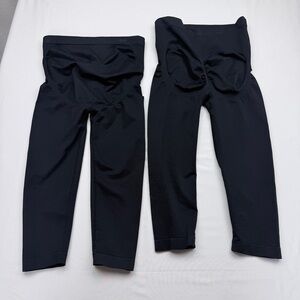 Women's Maternity Black Capri Leggings - Tummy support  (2 pair)